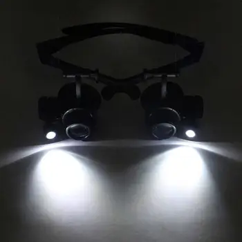 Galvas 10X, 15X, 20X 25X LED Gaismas Brilles, Lupas Pulksteņi Rotaslietas Optisko Objektīvu Stikla Lupa Palielināmais Stikls