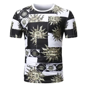 ZUZK 30 Krāsas Vasaras Jaunā Modes Eiropas Tiesas 3D Iespiesti Mens Short Sleeve T-Krekls Gadījuma O-veida Kakla t-veida Krekls