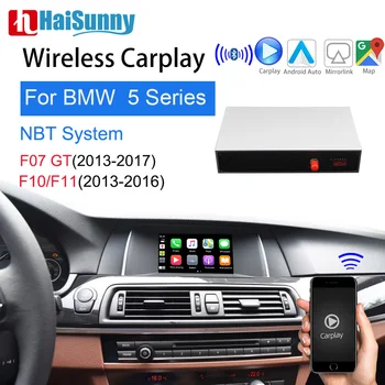 HaiSunny Bezvadu BMW NBT Carplay Par 5Series F10 F11 F18 2011-16 Atbalsta Android Auto GPS Navigācija, Atpakaļgaitas Multimediju Ekrāns