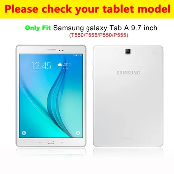Case For Samsung Galaxy Tab T550 T555 9.7 collu Karikatūra Unicorn Ādas Vāks samsung SM T555 P550 P555 Gadījumā + filma