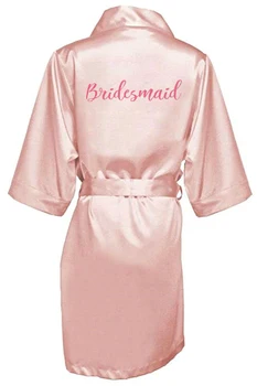 Sexy rozā drēbes, līgavas kimono pidžamu kāzu tērpu līgavas pārvaldniece maid of honor māsa, māte līgavas tērpu