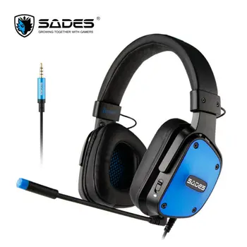 SADES Dpower Multi-platformu spēļu austiņas, PC Xbox Viens PS4 ar LED mikrofons Stereo austiņas ar adaptera kabelis