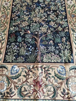 William morris blue tree of life 140*107cm antikvariāts, tekstila dekoratīvās Belgiu sienas karājas gobelēns mājas dekoratīvā gobelēns