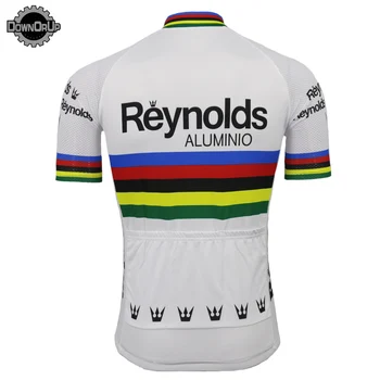 Jaunākais riteņbraukšana jersey vīriešiem ar īsām piedurknēm baltā riteņbraukšana apģērbu mtb ciclismo triatlona velosipēdu valkāt jersey DOWNORUP