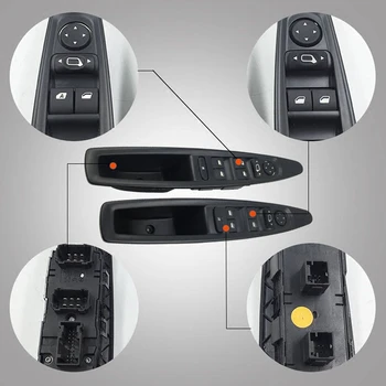 Izturīgs Auto Elektriskā Loga Slēdzis ABS Plastmasas Kontroles Slēdzi Panelis Melns Atpakaļskata Spoguļa Slēdzis Citroen C4