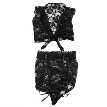 VATINE Viedokļa Mežģīņu Apakšveļas Komplekts Sleepwear Sexy Apakšveļa Veļa, Seksa Kostīms, Eksotiskie Apģērbi