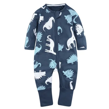 Pavasara Jaundzimušais Zēns, Meitene Romper Kokvilnas Cute Dzīvnieku Print Rudens Garām Piedurknēm Jumpsuit Zīdaiņu Apģērbs, Pidžamas Tērpiem 12