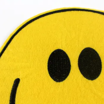 2gab Modes karikatūra lielo dzelteno smaidiņu audums audums izšūšanas piederumus DIY apģērbu remonts plāksteris caurumi apdare A857