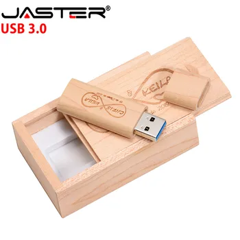 JASTER radošo koka USB 3.0 zibatmiņas disku 4GB/8GB/16GB/32GB/64GB Ārējās Glabāšanas (bezmaksas custom logo) lāzera gravēšanas