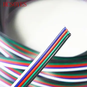HCSOYES 5 pins 5m/10m/20m savienotājs led rgb kabelis Paplašinājumu Kabeļu Elektrisko Vadu Apgaismojums, kas Savieno led strip