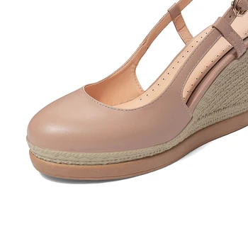 Liela Izmēra 44 Sieviešu Sūkņi Ķīļveida Papēžiem Platformas Kurpes Kaņepju Vienīgais zapatos mujer de Sieviete, Dāmas Platformed Iesprūstot Pavasara Kurpes