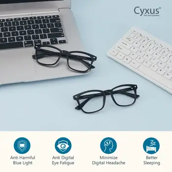 Cyxus Zilā Gaisma Pretbloķēšanas Datoru Brilles 2 Pack Samazinājums Eye Acu Nogurumu, Lasījumā Spēļu Briļļu Unisex (Sieviešu/Vīriešu) Brilles