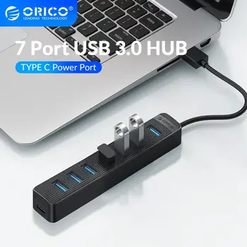 ORICO ātrgaitas 7) Ostas USB 3.0 HUB Ar C Tipa Barošanas Ports USB, SD TF Sadalītāja OTG Adapteri Portatīvo datoru Rakstāmgalda Piederumi