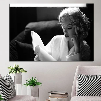 Kanvas Glezna, Plakāts, Monroe Mājas Apdare Mūsdienu Sexy Marilyn Lasīt Grāmatu Attēlus uz Sienas Iespiesti Glezna Bez Rāmja