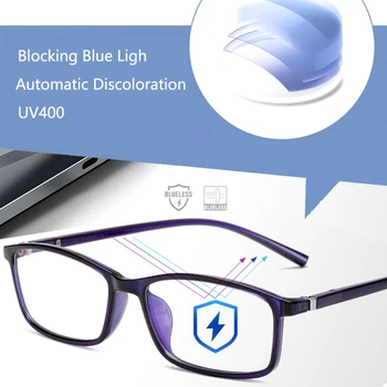 Zilās Gaismas Filtru Datoru Brilles TR90 Bloķē UV Anti Eye acu nogurumu, Pārejas Photochromic Spēļu Brilles Sievietes Vīrieši