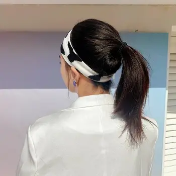 4gab/set Govs Modelis Sporta Hairbands Svītrainu Trikotāžas Dušas Hairbands (Melns)