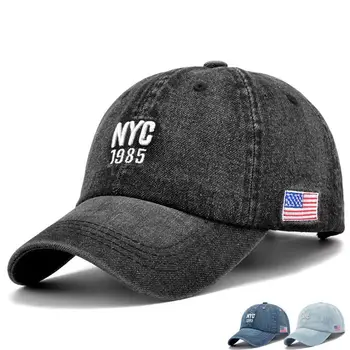 NYC Džinsa Beisbola cepure Vīriešiem, Sievietēm Dizaineru Modes Snapback Hip Hop Pusaudžu Sporta Cepures ASV Karoga Vēstuli Izšuvumi BAG4227