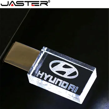 JASTER Moderne Hyundai kristal + metalen USB flash drive pendrive 4GB 16GB 32GB 64GB, 128GB Externe Opslag atmiņas karti un u diska