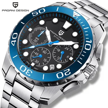 PAGANI DIZAINA Kvarca vīriešu pulksteņi modes top luksusa zīmolu chronograph vīriešu ūdensnecaurlaidīgs steel blue skatīties cilvēks sporta pulkstenis 2020