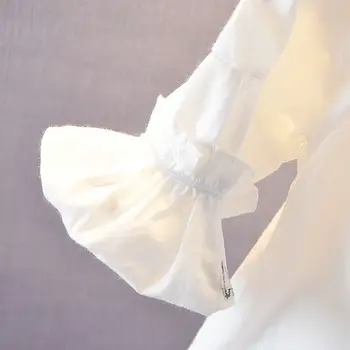 Bērnu Meiteņu Krekls Balts Ar Garām Piedurknēm Topi Kokvilnas Cute Princese Toddler Apģērbu Soild Blūze 2020. Gada Pavasarī Bērniem Apģērbi Meitenēm