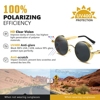 Ir 2021. Top Steampunk Polarizētās Saulesbrilles Vīriešiem, Sievietēm Zīmolu, Dizaineru, Vintage Brilles, Saules Brilles UV400 Ceļojumu Briļļu Oculos De Sol