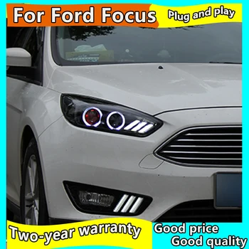 Galvas Lampas gadījumā ar Ford Focus 3-2018 Lukturi LED dienas gaitas lukturi priekšējo Lukturu Lēcas Dubultās Staru Bi-Ksenona HID auto Piederumi