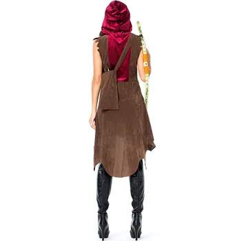 Pieaugušo Sieviešu Strēlnieks Drēbes Karavīrs Solider Larp Hood Kostīms Vintage Šāvēja Huntress Cosplay Kleita, Apģērbs, Apģērbi Dāmām