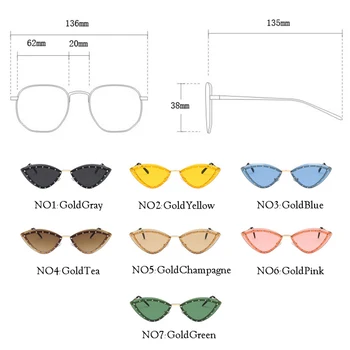 RBRARE Cat Eye Saulesbrilles Sieviešu Ir 2021. bez apmales Saulesbrilles Sieviešu Luksusa Zīmolu, Dizaineru, Saules Brilles Sievietēm Gafas De Sol Mujer