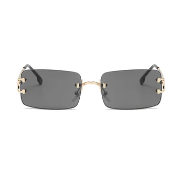 Modes Taisnstūra Bez Apmales Saulesbrilles Sieviešu Luksusa Zīmolu Kvadrātveida Saules Brilles Vinatge Rozā Sunglass Sieviešu Dāmas Toņos Oculos