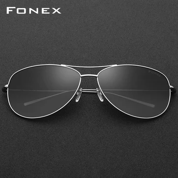 FONEX B Titāna Polarizētās Saulesbrilles, Vīriešu Elastīgs Ultravieglajiem Saules Brilles Sievietēm ar Spoguļstikla Slīpums Lēcu 3001