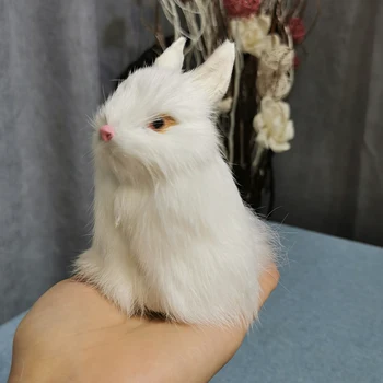 Mini Reāli Cute Bunny Balts Plīša Trusis Dabīgas Dzīvnieku Lieldienu Simulācijas Dzīvnieku Bērniem Rotaļlietas Ziemassvētku Dāvanu Dzimšanas Dienā