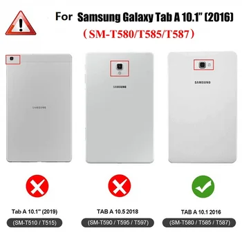 Cover Case For Samsung Galaxy Tab 10.1 2016 T580 T585 SM-T580 SM-T585 Augstas Kvalitātes Ādas Fundas Smart Flip Tablete Gadījumā Coque