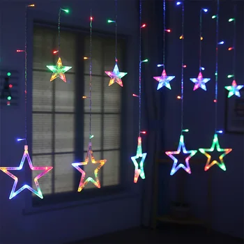 Ziemassvētku Gaismas, Iekštelpu/Āra EU220V/US110V Pasaku gaismas Moon Star Lampas LED String Apdare, mājas Puse Svētku apgaismojums