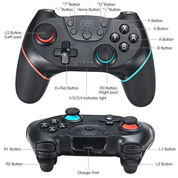Bluetooth USB Bezvadu Kontroles Nintendo Slēdzis Gamepad Kontrolieris Kursorsviru Spēle Pad PC Komandu Mando Pro Gaming Trigger Spēle