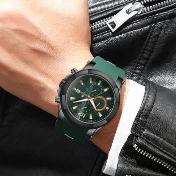 ATLĪDZĪBA Jaunu Modes Vīriešu Pulksteņi Top Zīmola Luksusa Liels Izsauktu Militāro Kvarca Skatīties Ūdensizturīgs Silikona Sporta Chronograph Watch Vīriešiem