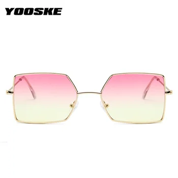 YOOSKE Vintage Taisnstūra Saulesbrilles Sieviešu Zīmola Dizainere Metāla Mazs Saules Brilles Vīriešu Brilles UV400