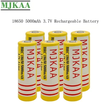 MJKAA 6PCS Oriģināls Jaunu BRC18650 5000mAh 3,7 V Li-jonu Akumulators Litija Baterijas, bateriju