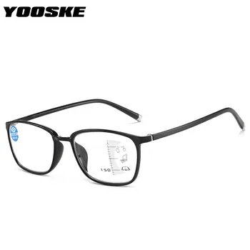 YOOSKE Anti-zila gaisma Progresējoša Multifokāla Lasīšanas Brilles Sievietēm, Vīriešiem TR90 Presbyopic Brilles Tālu un tuvu, Briļļu +1.0 2.5