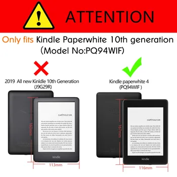 BOZHUORUI Stāvēt gadījumā par Visu jauno Kindle Paperwhite 10. paaudzes 2018. gadam (Modelis PQ94WIF) - PU Ādas Smart Cover ar Rokas Siksniņu