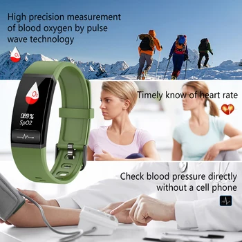Smart Aproce Fitnesa Rokassprādze ar Asins Spiediena Monitoru, Ūdensizturīgs sirdsdarbība Tālvadības Smartwatch IOS Android