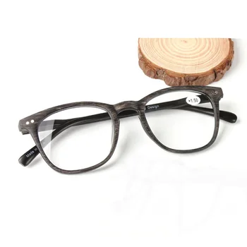 OLNYLO Kvadrātveida Koka Imitācijas Lasīšanas Brilles Sievietēm un Vīriešiem, Skaidrs, Objektīvs vecuma tālredzība Brilles Briļļu Hyperopia+1.0+1.5+2.0...+4.0