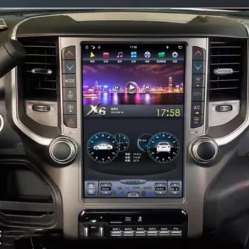 Par Dodge RAM 1500 Radio Android 9.0 4+128G 2018-2020 Auto Multimedia Player Tesla Stila Ekrāna, Audio Stereo PX6 Auto Vadītājs Vienību