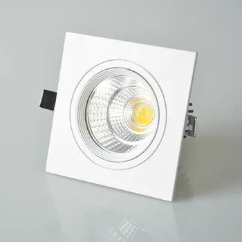 Regulējamas square LED Downlights COB 7W 9W 12W LED Spot gaismas, apdare, Griestu Lampas AC85 - 265V LED panelis gaismas, Iekštelpu Apgaismojums
