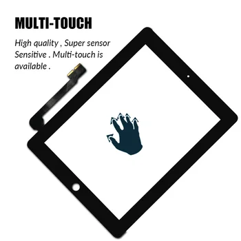 Touch Screen iPad ３ A1416 A1430 A1403 Touch Ekrānu Nomaiņa Digitizer Sensors Stikla Paneli Uz Jauno iPad Ārējais LCD