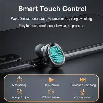 TWS B9 Bluetooth Austiņas 5.0 Wireless Touch kontroli HIFI Sporta Austiņām MIC Earbuds Spēļu 3d stereoMusic Austiņas