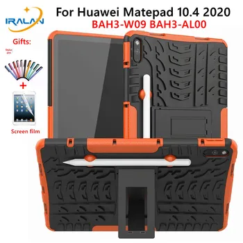 Par Huawei MatePad 10.4 2020 Gadījumā, Triecienizturīgs Bērniem Lietā Hibrīda Bruņas PC+TPU Kandidēt BAH-AL00 BAH3-W09 Segtu Būtiska+Filma+Stylus