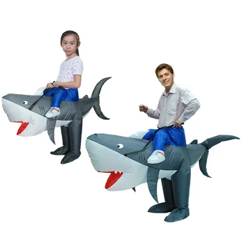 Halloween Cosplay Tērpu Pieaugušo Vīrietis Sieviete Jūras Zivju Zilā Haizivs Piepūšamās Kostīmi Pelēks Haizivis Personas Loma Spēlēt Disfraces