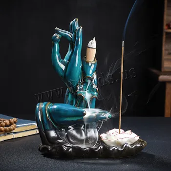 Sālsūdenim Vīraks Degļu Lotus Stick Vīraks Turētājs Keramikas Budas Roku Dūmu Ūdenskritums Aromterapijas Vīraka Kvēpināmais Trauks Dekoratīvās Buda