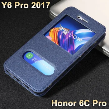 GodGift Huawei Honor 6.c pro Lietu Vāku Luxucy Flip PU Gadījumā Huawei y6 pro 2017 lietā Logu Ādas 6cpro y6pro 2017