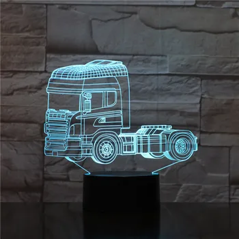 3D Lampas Kravas automobiļa Vadītājs Diezgan Klāt Bērni Krāsa Mainās ar Tālvadības Labākā Apdare Bērniem Led Nakts Gaismas Lampas